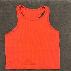 Women's Red Ribbed Tank Top